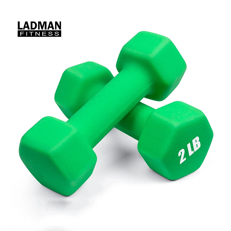 Anti-Slip Anti-roll Solid Cast Iron women Hex Shape Colorful neoprene dumbbells for home fitness