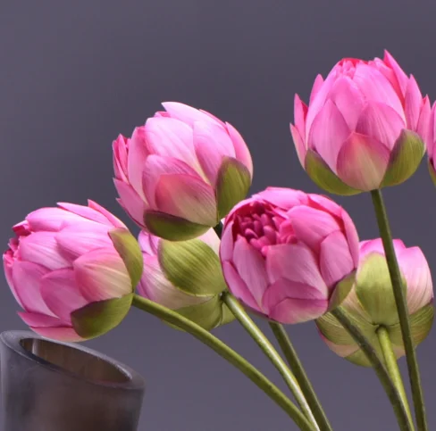 Artificial flowers lotus hand feeling lotus leaves lotus new Chinese flower arrangement living room flower