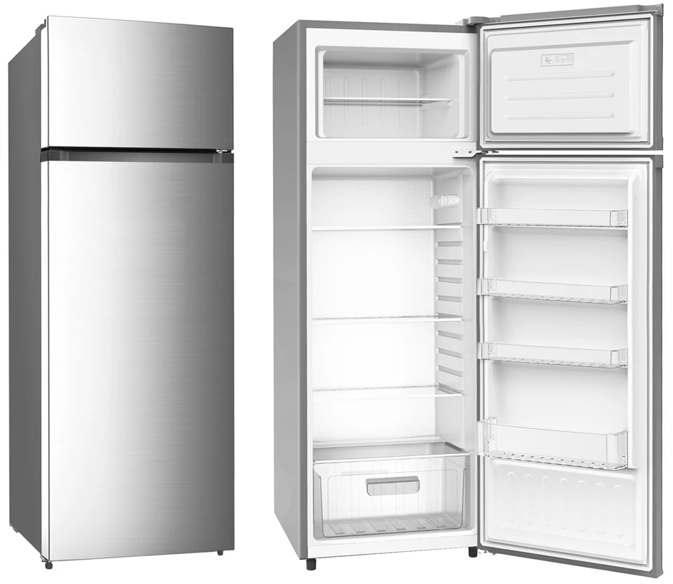 KD240F Stainless Steel Compressor Top-Freezer Refrigerator Household & hotel use OEM brand manual defrost