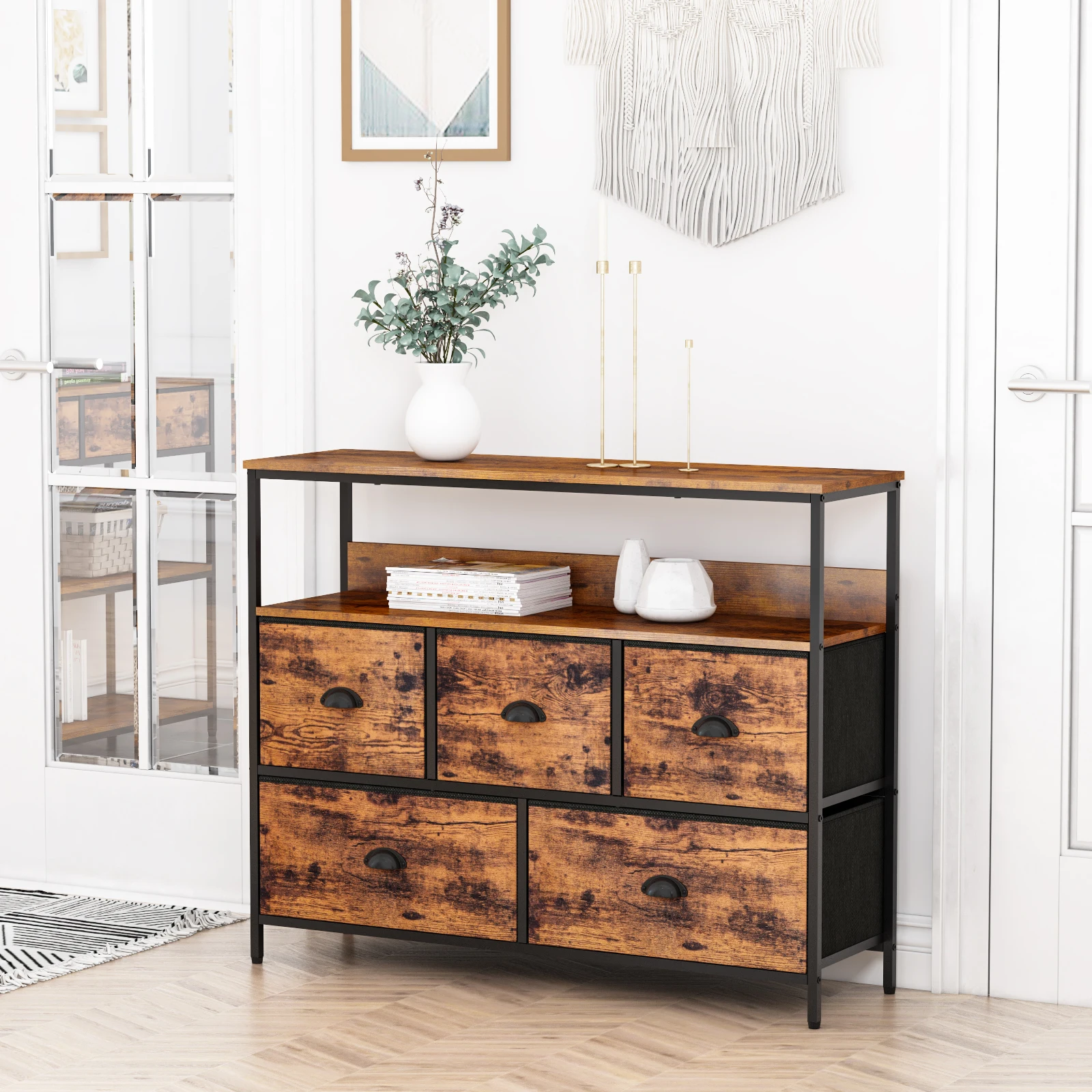 Hot Selling Furniture Entryway Hallway Entrance MDF Solid Wood Glossy Modern Console Table With Drawers