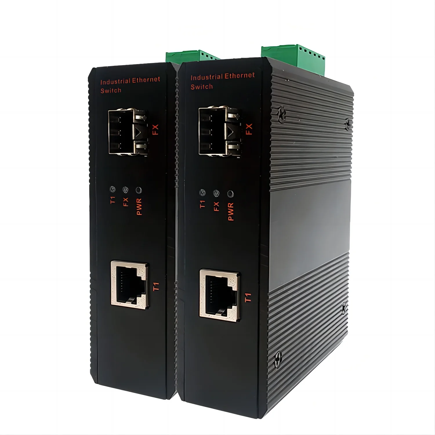 Industrial Fiber Optic Switches Ethernet 100Mbps/Gigabit SFP Fiber Optic Media Converter DIN-Rail DC24V 1 Optical 1 Electrical