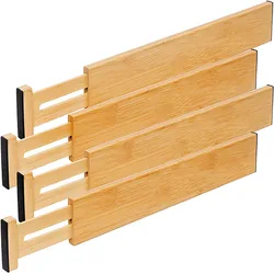 Organic Natural Bamboo Adjustable Drawer Dividers bamboo space drawer dividers Spring Home Organisation
