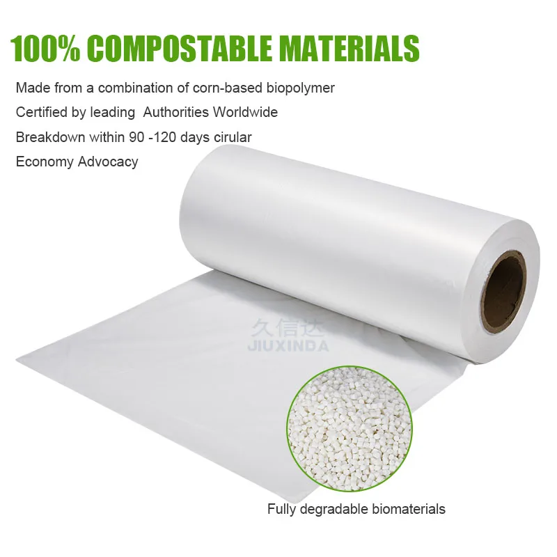 2022 Hot Sale Clear 100% Compostable Biodegradable Food Grade Pof Polyolefin Heat Shrink Film 35mm Transparent Roll PE Soft TUV