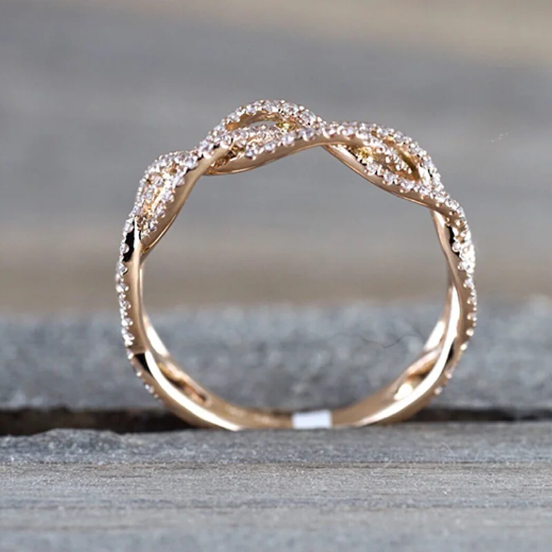 fashion hot new rose gold lady finger ornaments fashion show model ornaments full forever solitaire diamond engagement ring