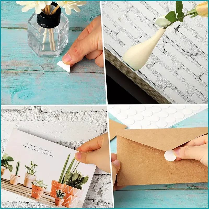 Double-Sided Acrylic Adhesive Dots Tape Clear Dots Glue Stick Anything Anywhere Instantly Transparent Round Tag Stickers