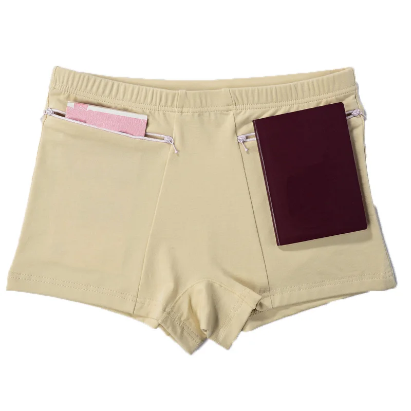 Женские хлопковые боксеры Boyshort со скрытой молнией и карманами защита от кражи трусы предотвращают неисправность гардероба женские боксеры трусы