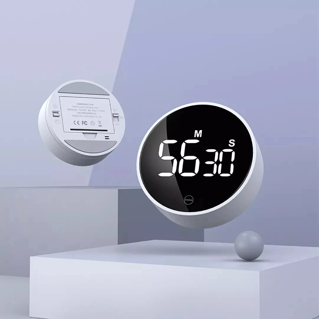 OEM Brightness Adjustable Magnetic Round Xiaomi Youpin MIIIW Counting Rotating Timer Cooking Alarm Clock for kitchen