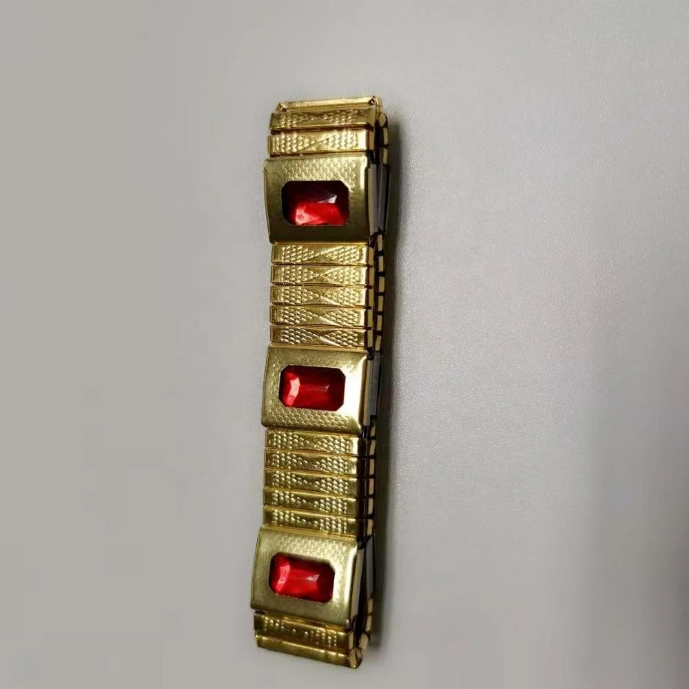 Wholesale gold stainless steel elastic bio magnetic bracelet with different color energy stone