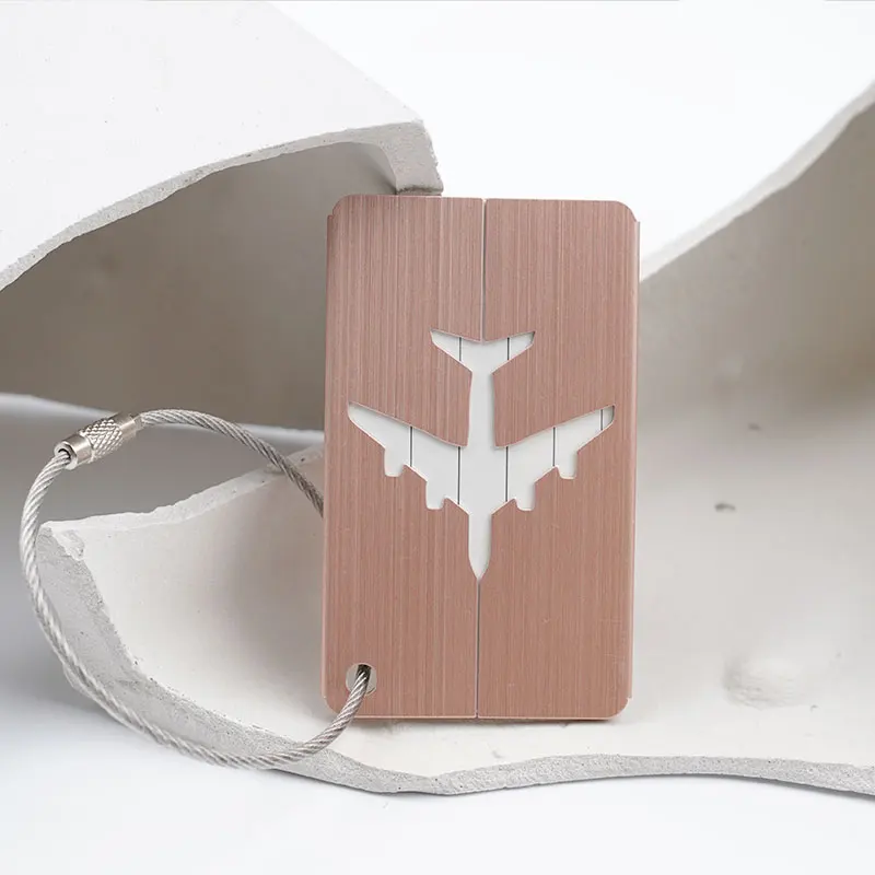 Luggage Tag Wholesale Factory Custom Metal Sublimation Blank Airplane Aluminum Metallic tag