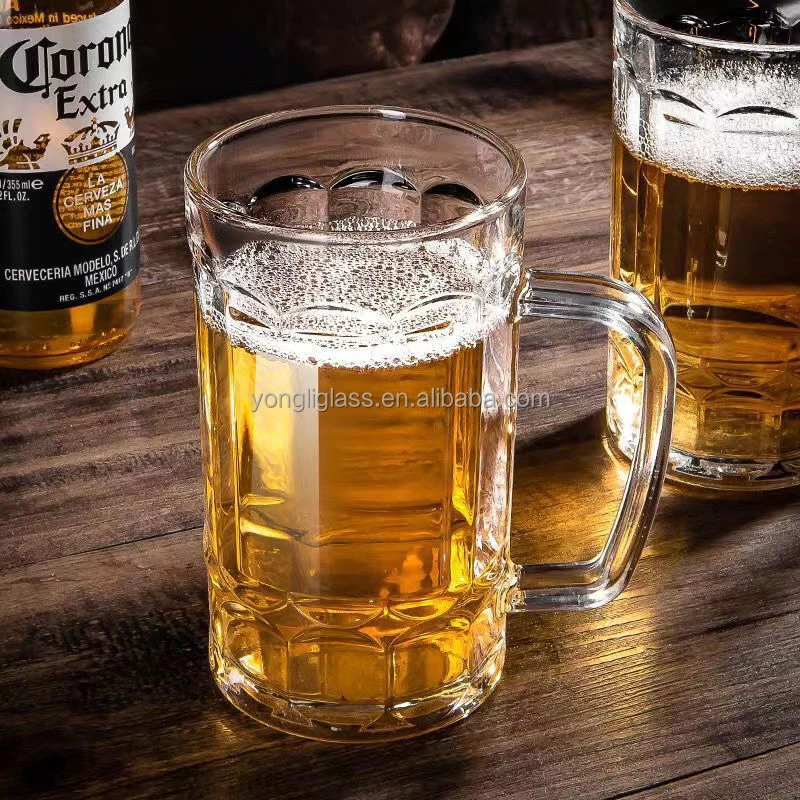Christmas Glass factory beer glass with handle, 400ml crystal beer glass mug, wine cup for beer brew new year gift