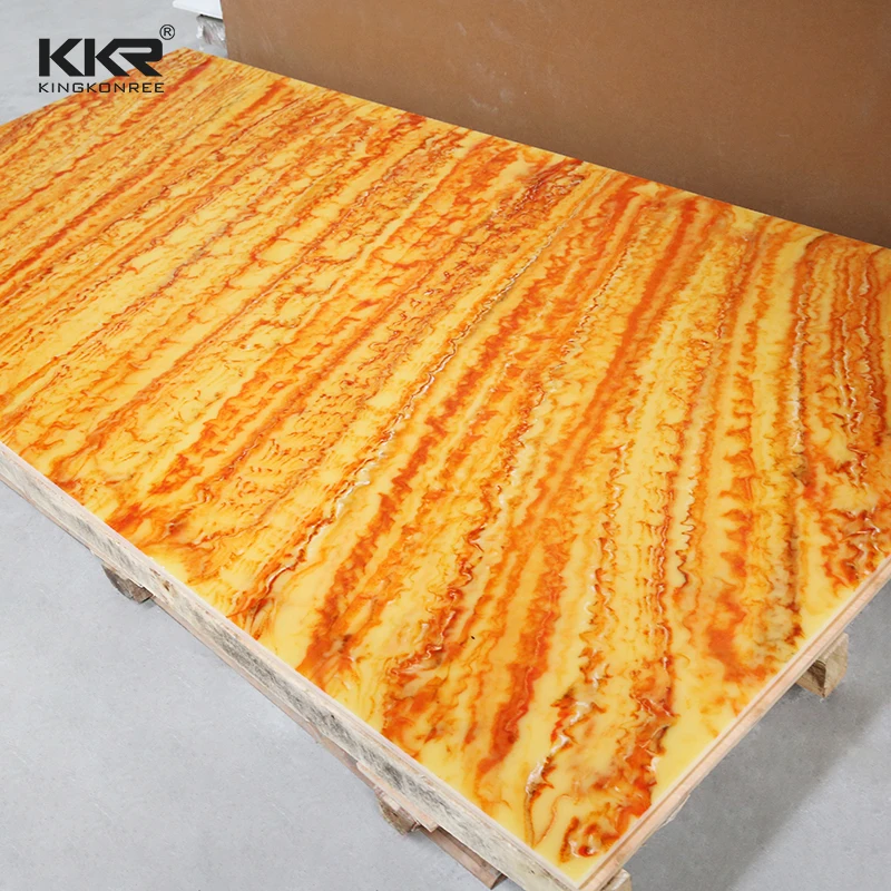 Solid Surface Translucent Sheet For Wall Decoration Big Size Stone Wall Panel Acrylic Resin Solid Surface Sheet