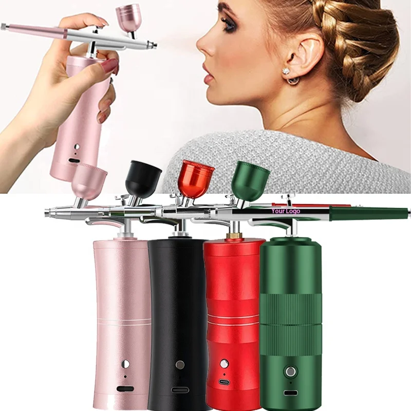Automatic Airbrush Kit Portable 30PSI Cordless Airbrush Compressor for Makeup Cake Decorating Stencil Tattoo Airbrush Nails