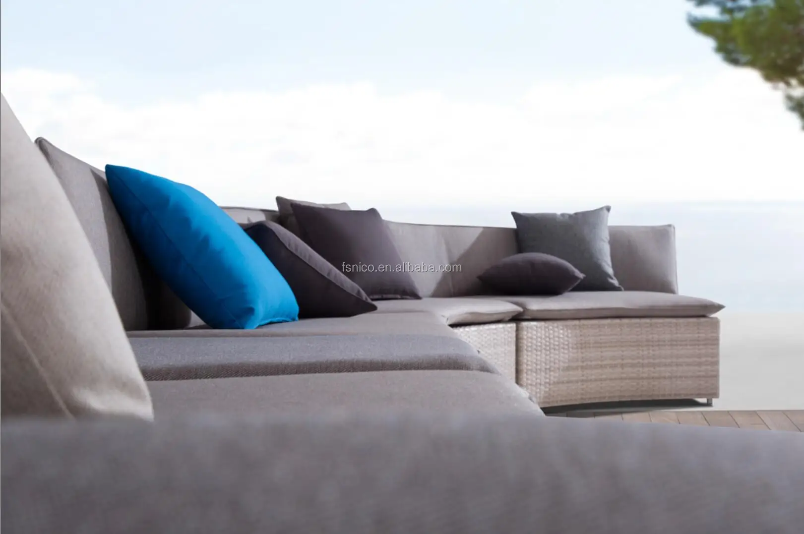 wicker garden furniture semi-circle round  outdoor rattan sofa