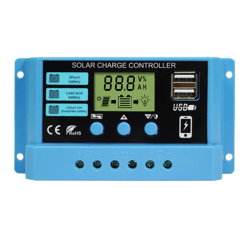 Контроллер солнечных батарей Ofgrid 10Ah 20ah 30amp автоматический контроллер солнечного заряда солнечный PWM