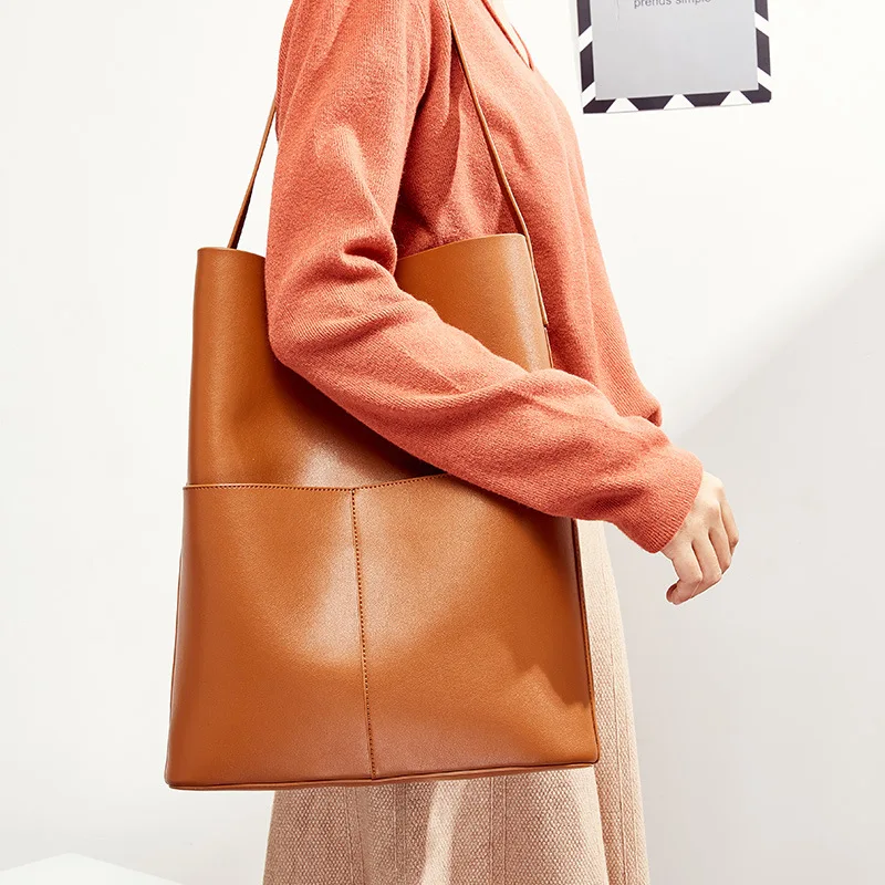 Новые поступления 2020, вместительные сумки-ведра из коровьей кожи, модные дамские сумочки, оптовая продажа