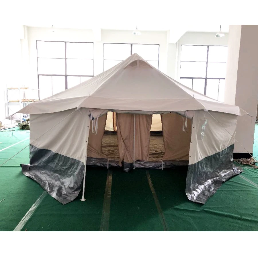 Waterproof cotton canvas disaster relief emergency shelter tent refugee relief tent