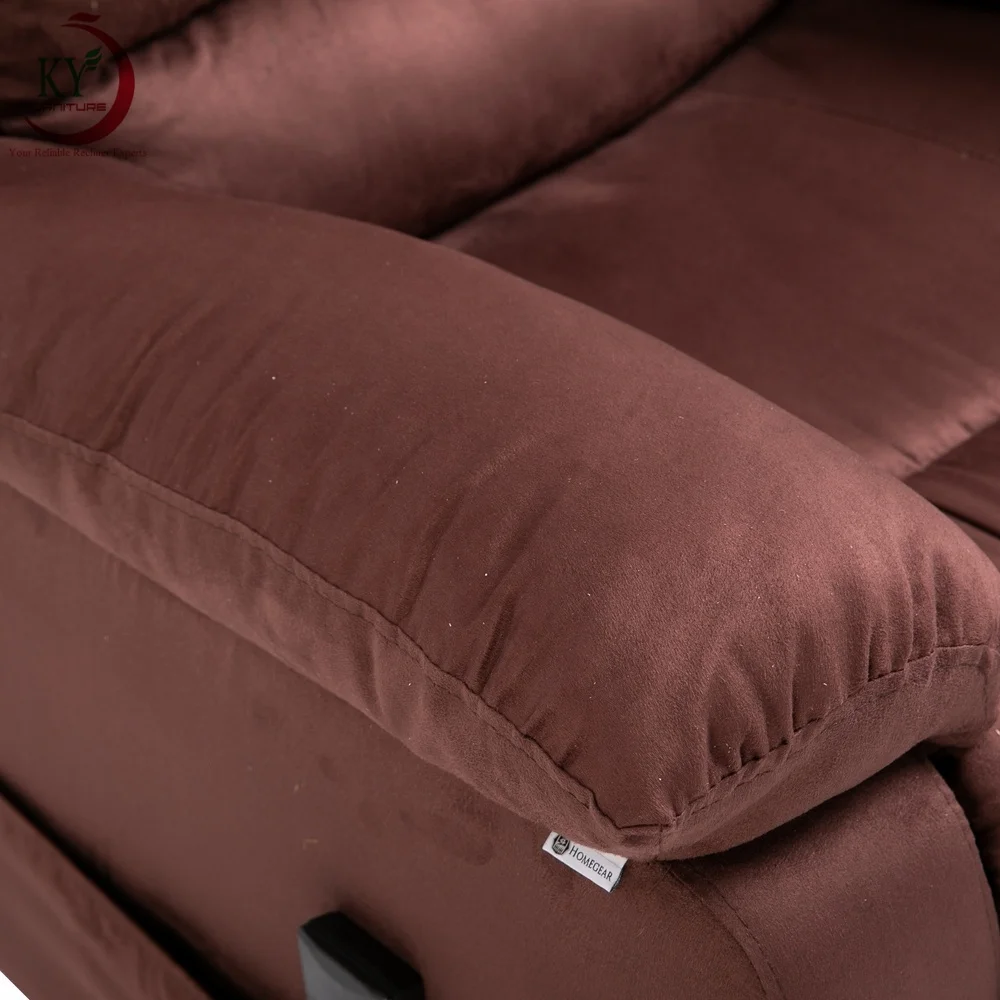 JKY Furniture ZOY Power Electric Riser Lift Recliner Comfortable Micro Soft Velvet with Remote Control for Elderly