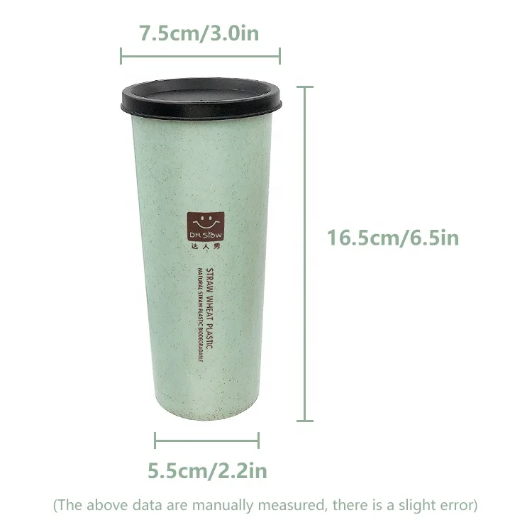 Wheat Straw Water Cup with Straw Wholesale Eco Friendly Big Size 450ml Water Bottles Creative Water Mug Plastic Outdoor Travel