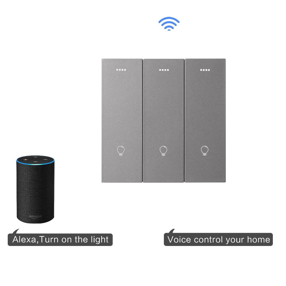  Заводская цена 3 комплекта умный дом Wi-Fi Беспроводной Выключатель Света Европейский настенный выключатель света кнопочный