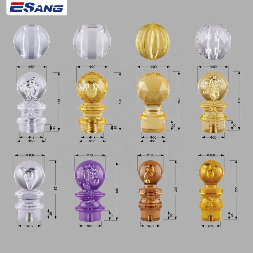 ESANG Indoor Stair Decorate Round Crystal Stair Handrail Acrylic Railing Posts