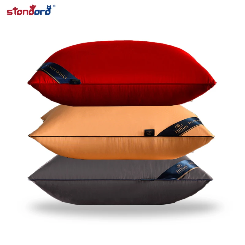 Alibaba Top Supplier Wholesale High Quality For 5 Star Hotel Pillow Case single Line Pillow Colorful With Hand Bag