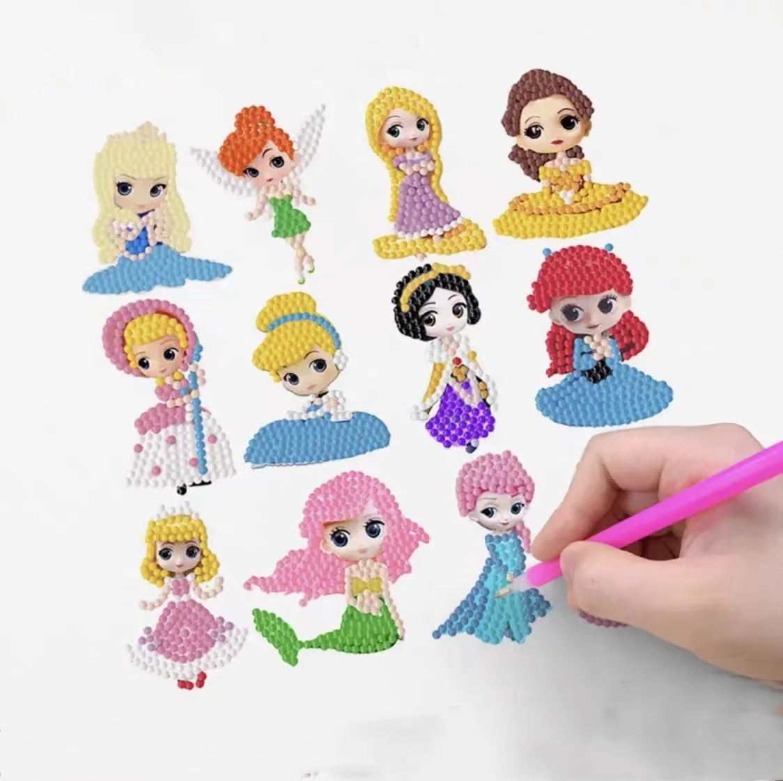 R-SS079-101 Spot Cheap Cartoon Girl Diamond Gem Stickers DIY Diamond Painting Sticker For Kids