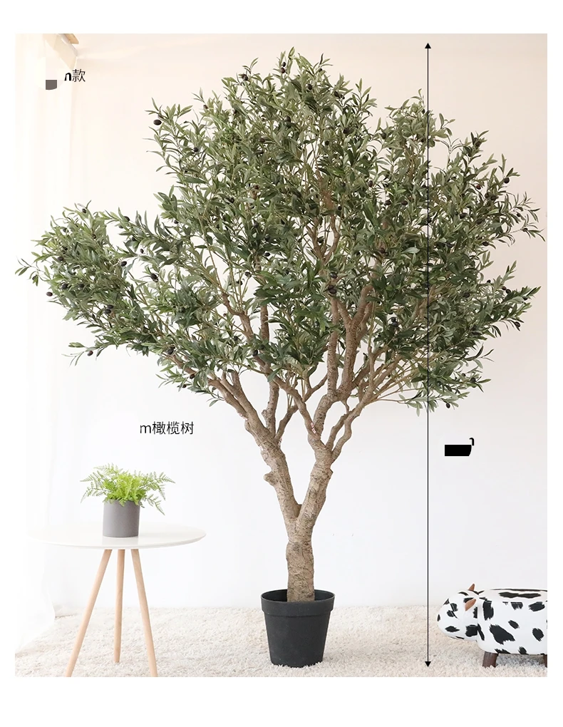 High quality Artificial large Olive Tree wood pole with Black Fruits for ornaments
