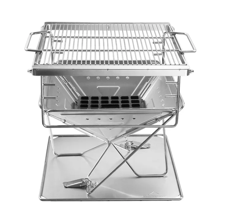 
Outdoor Camping Medium size Folding Stainless Steel Charcoal BBQ Grill oven Incinerator 