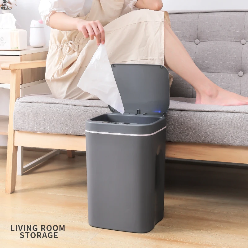 papelera inteligente sensor automatic dustbin rubish nordic smart kitchen rubbish dust plastic garbage trash can waste bins