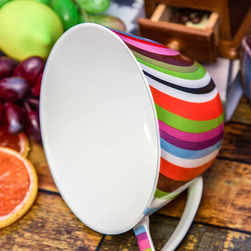 Large Capacity Breakfast Mug / Ceramic Bone China Dinnerware Soup Bowls