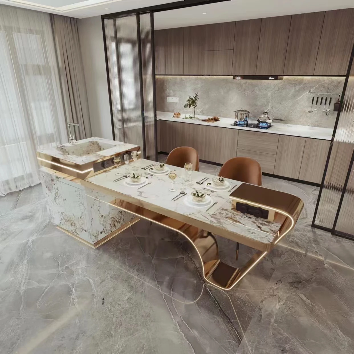 Modern Small Organizer Smart Laminate Base Kitchen Island Cupboard White Kitchen Cabinet With Counter top