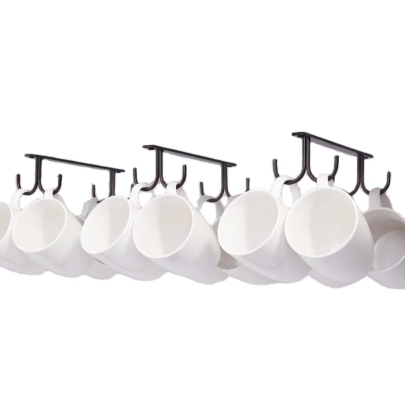 Set of 3 Pack Under Cabinet Mug Rack, Mug Holder With 12 Rustproof Hooks for Bar Kitchen Utensils Display