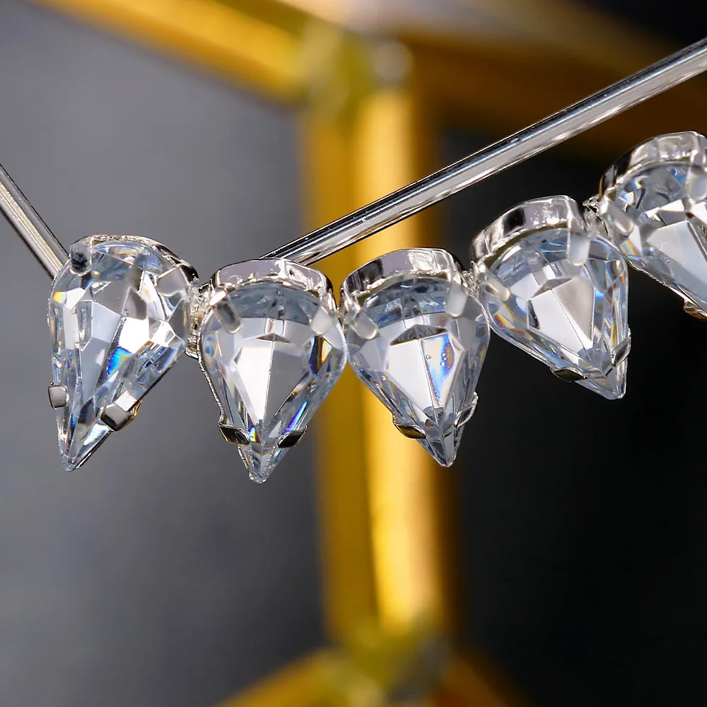 tassels eyeglass frame crystals face accessories unique women frame Rhinestone glasses  hanging shiny 2023