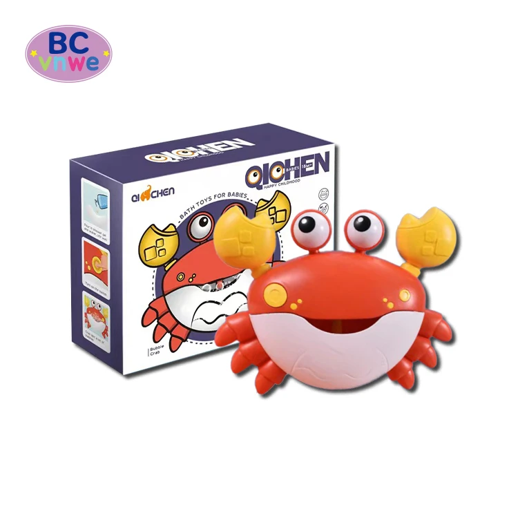 Cute and Funny Hot Crawling Crab Baby Bath Toy with Bubble Machine Music Automatic Soap Maker Spray Water Function