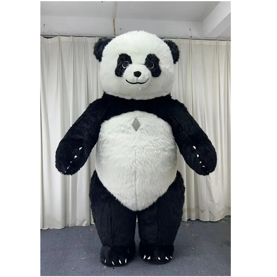 2M/2.6M/3M adult short fur inflatable panda mascot costume