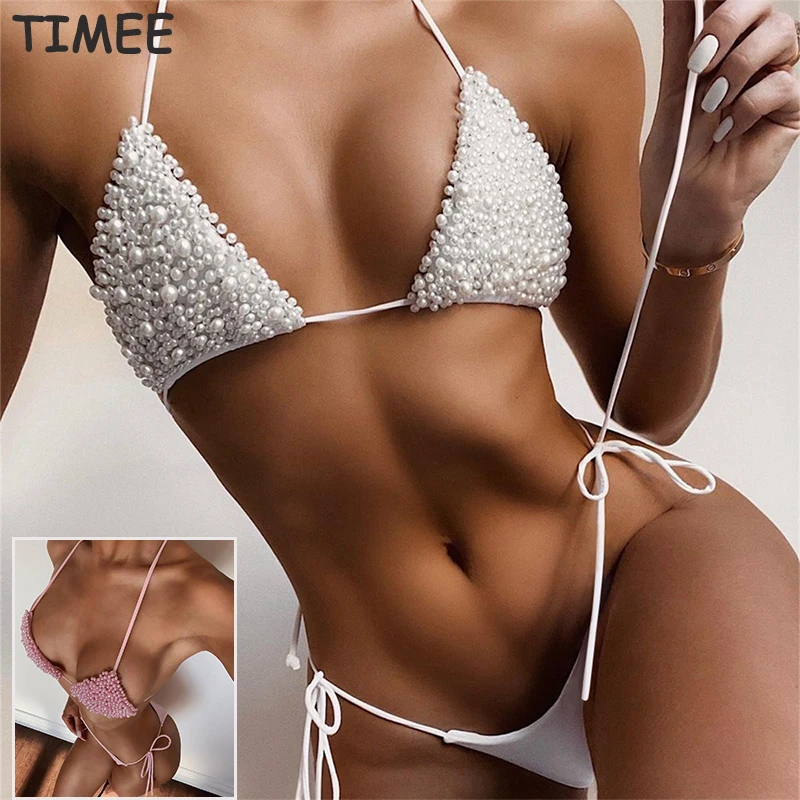 Custom luxury swimwear women bikini 2021 two piece high waisted thong bikini