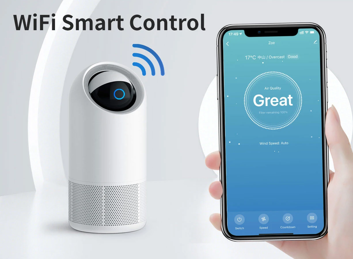 Best Seller Household Electric HEPA Filter 13 Table Tower Home Air Purifier