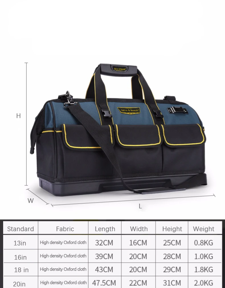Oem Heavy Duty Large Capacity Engineer Electrical Tool Bag Electrician Tool Bag