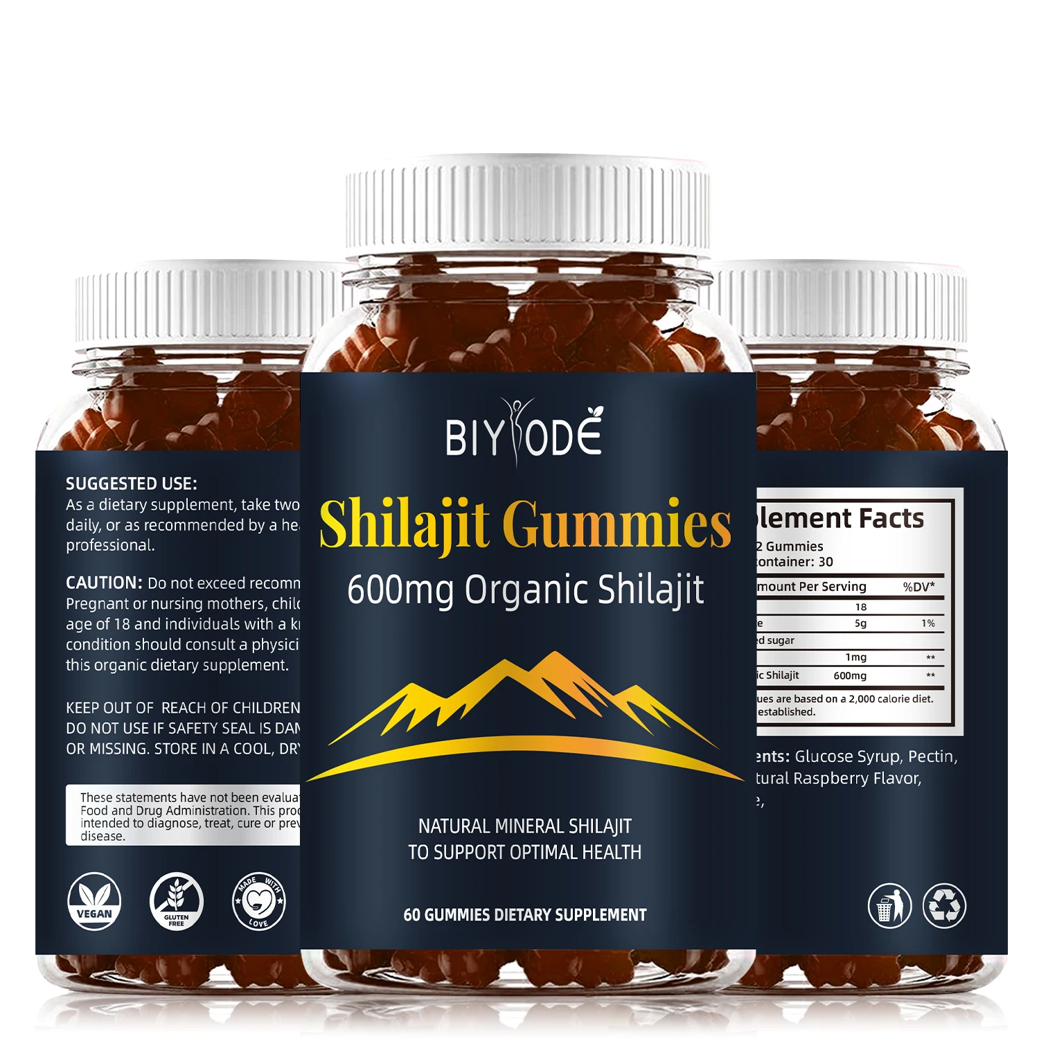 Pure himalayan shilajit resin gummies manufacturer natural herbal health care supplement immune support shilajit gummies
