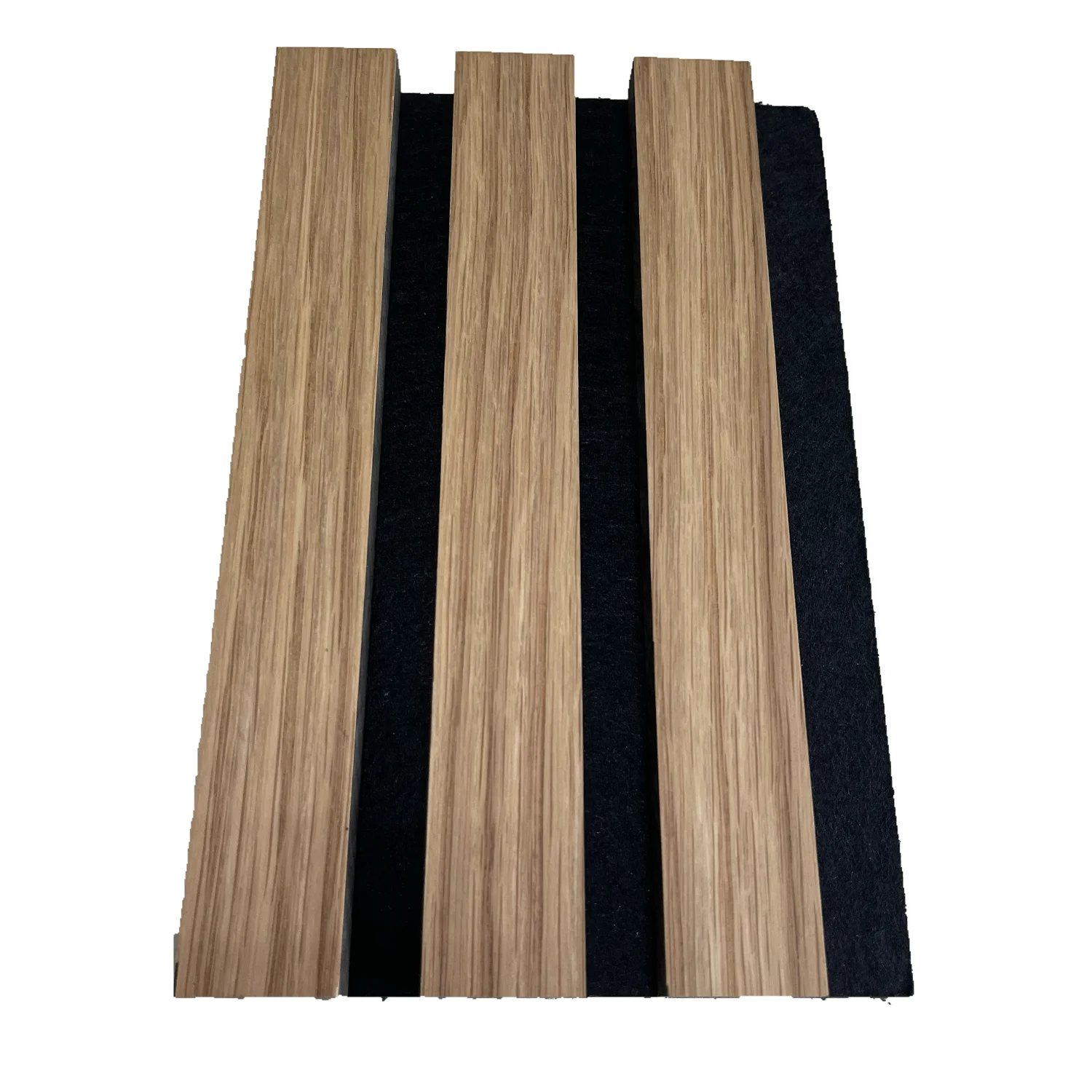 Decorative Akustik Panel Wood Veneer Black Mdf Slats Wood Acoustic Panel Pet Backing For Walling And Ceiling