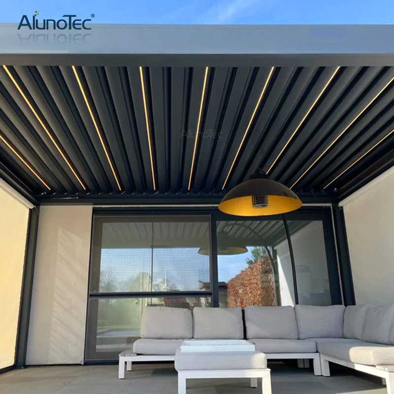 
AlunoTec Bioclimatique Electric Roof Louver Metal Framed Pergola 