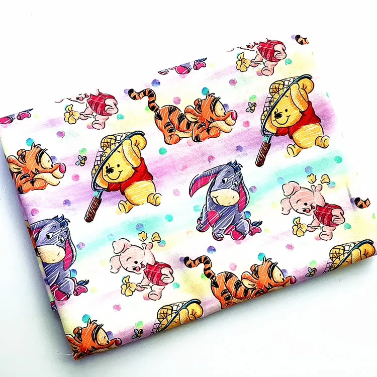 Wholesale cartoon printed fabric 100%cotton  plain woven fabric for children custom print cotton fabric