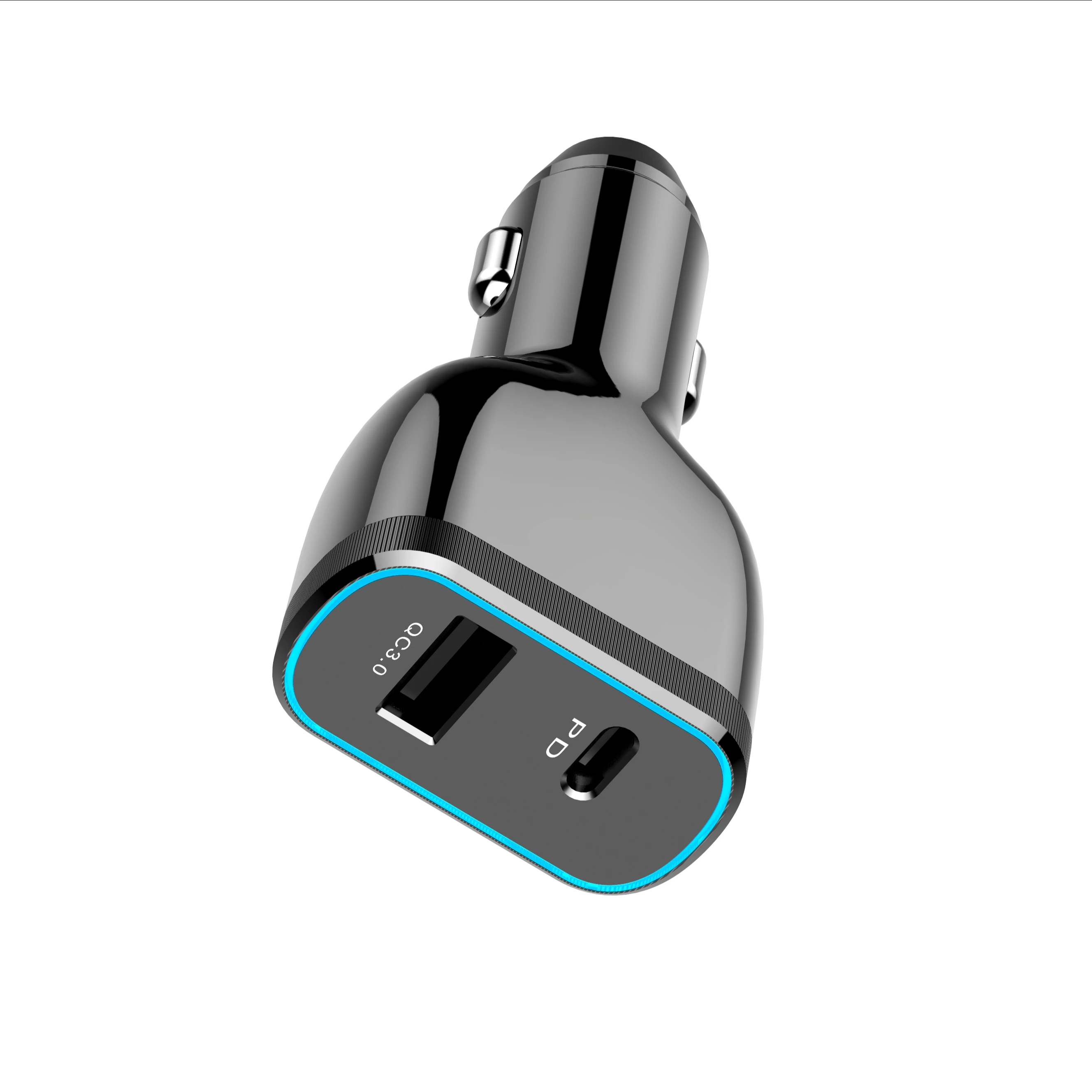 2022 High Power Dual Usb Quick Charging Qc 3.0 Adapter Universal Car Charger With Led Light