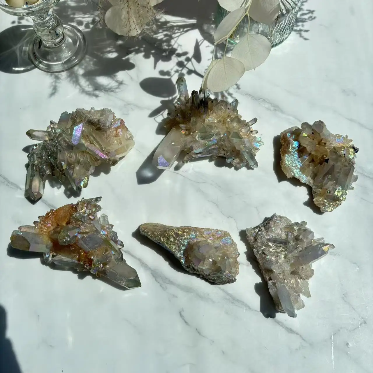 High Quality Colorful Original Crystal Stones Raw Quartz Stones Wholesaler Aura Quartz Cluster For Decoration