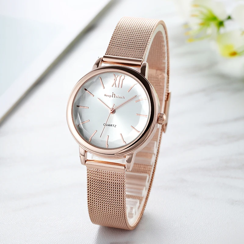 2019 Ladies Rose Gold Watch Mesh Strap Fashion Simple Watches