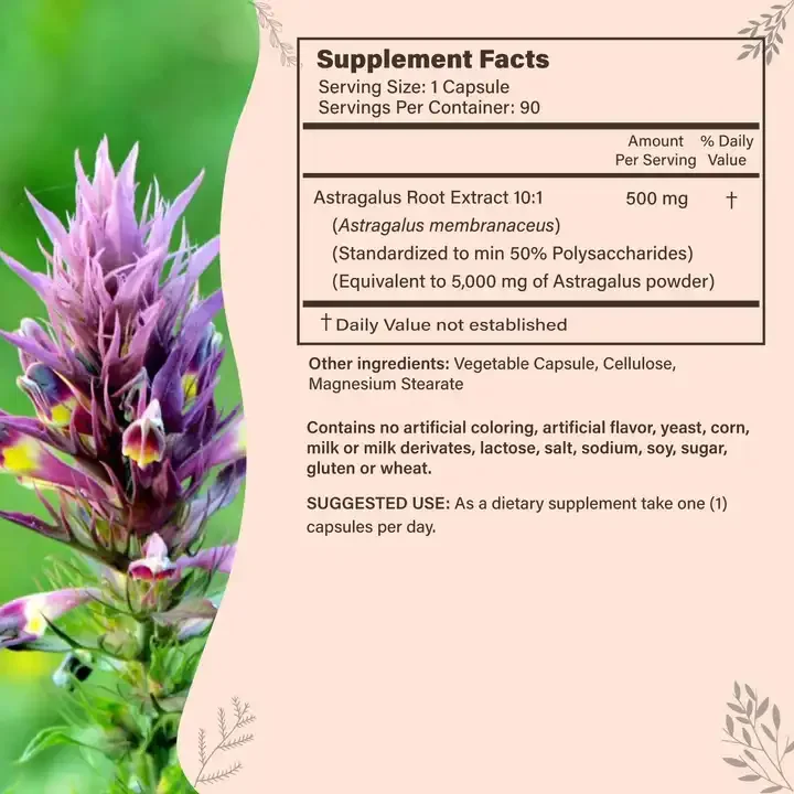 Astragalus Root Extract Powder Capsule Hot sales immune support and blood sugar balance Astragalus Root Extract Powder Capsule