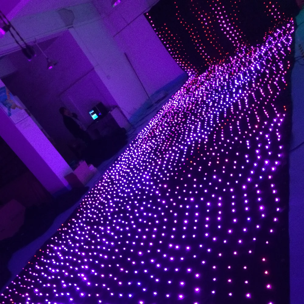 Высококачественный светодиодный фон сине-белый светодиод звезда ткань звездное небо занавеска DMX512 управление для сцены паба DJ свадебное событие шоу