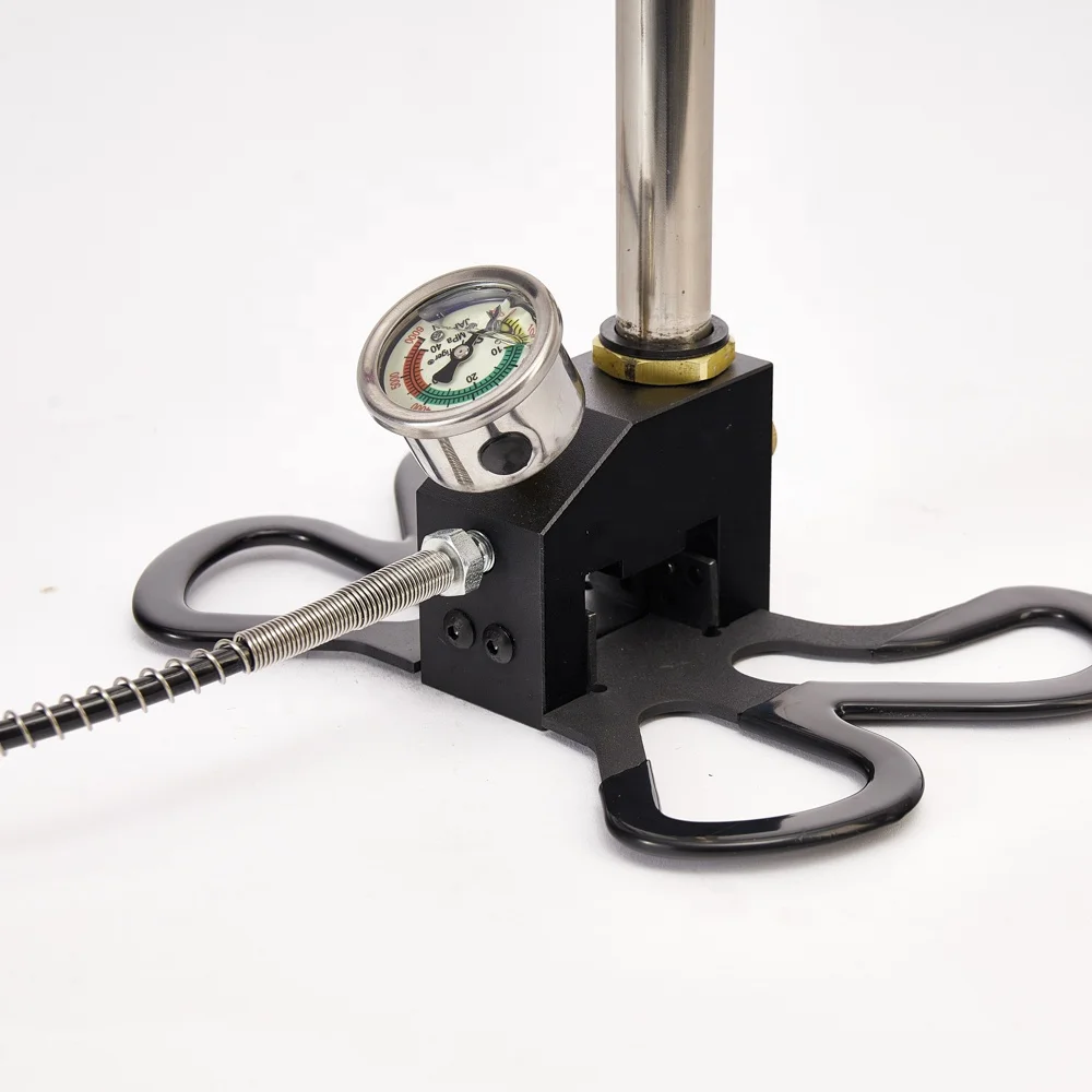 custom logo foldable based small filter stainless steel pcp hand pump tire inflators