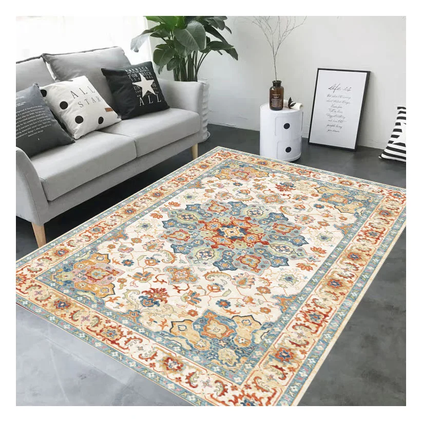 Factory Direct Cashmere Velvet Polyester Printed 3d Carpet for Living Room
