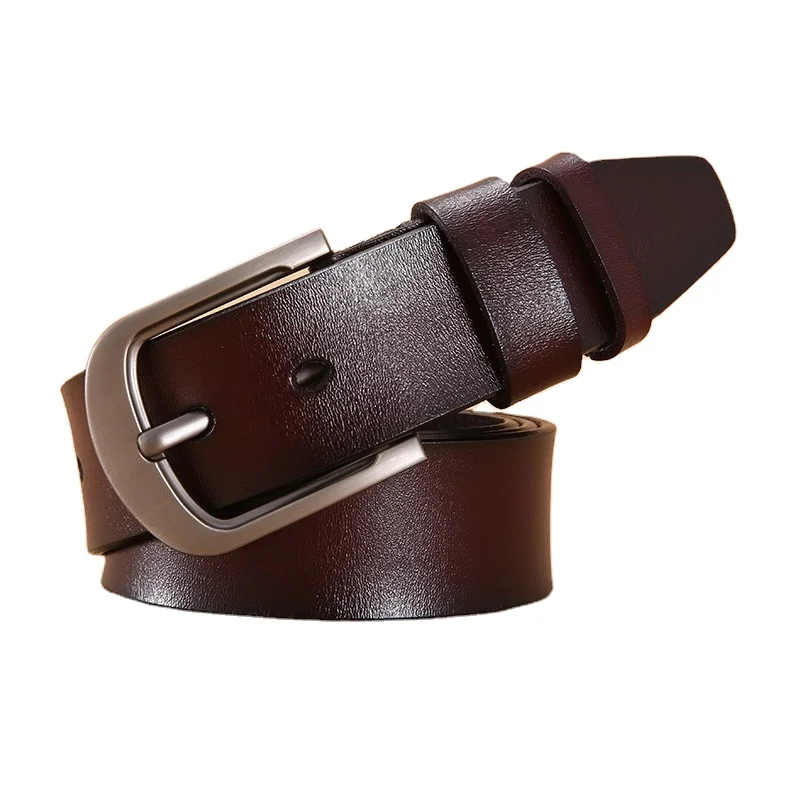 Wholesale Men Split Leather Casual Belt High Quality Vintage Design Pin Buckle Belt Genuine Leather Male Belts for men